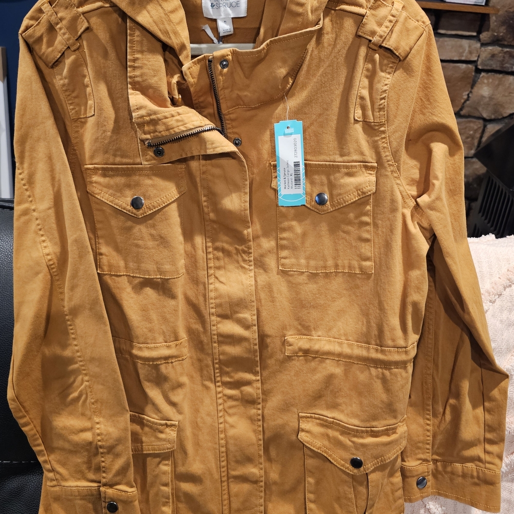 Market & Spruce Tan Utility Jacket Cotton Blend